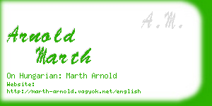 arnold marth business card